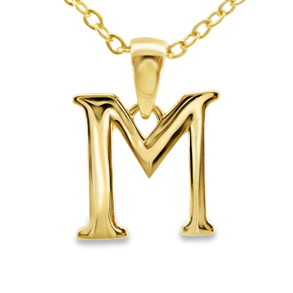 M Initals 9ct Yellow Gold Initial M Pendant