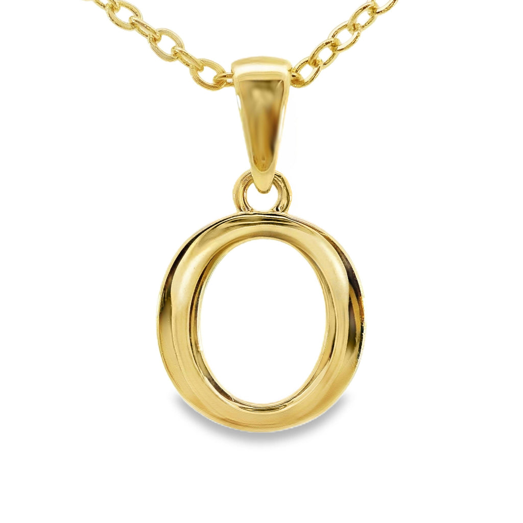 9ct Yellow Gold Initial O Pendant