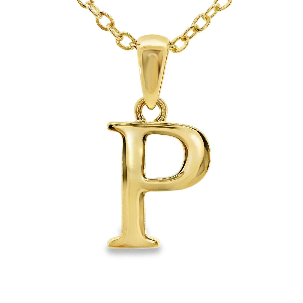 9ct Yellow Gold Initial P Pendant