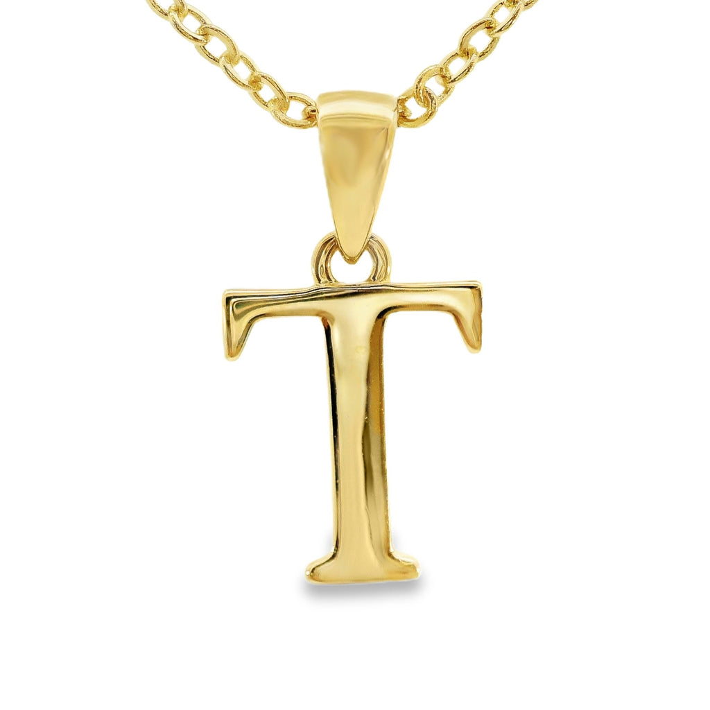 9ct Yellow Gold Initial T Pendant