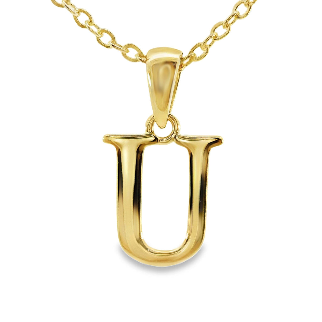9ct Yellow Gold Initial U Pendant
