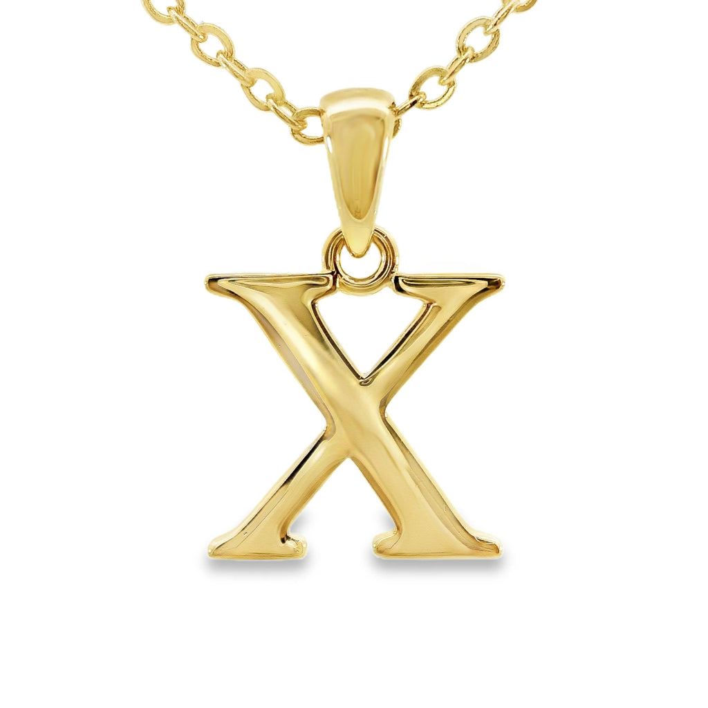 9ct Yellow Gold Initial X Pendant