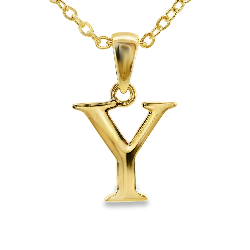 9ct Yellow Gold Initial Y Pendant