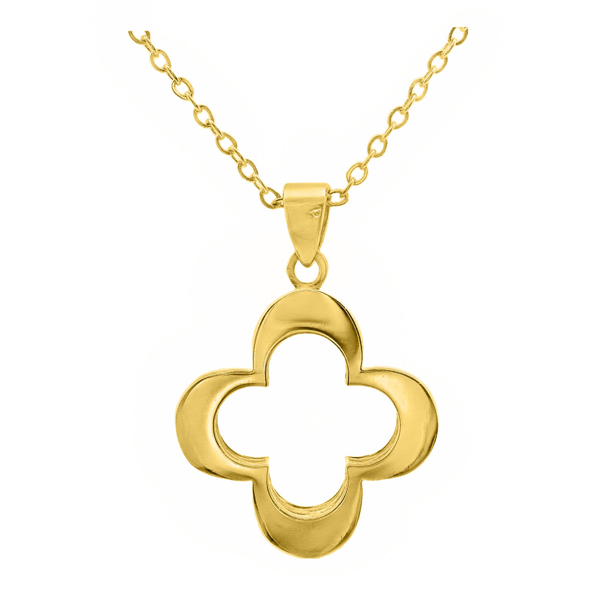 9ct Yellow Gold Open Clover Pendant