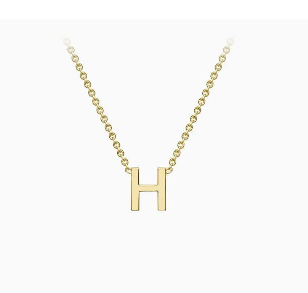 9ct Yellow Gold Mini Initial H Necklace
