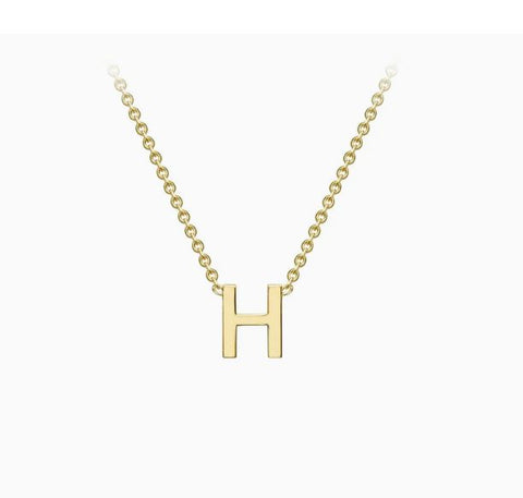 9ct Yellow Gold Mini Initial H Necklace