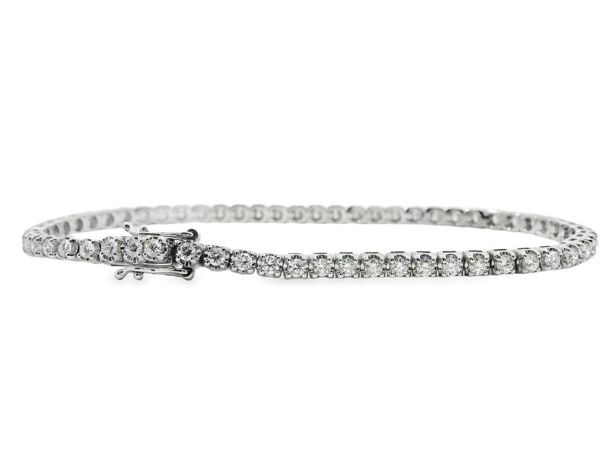 18ct White Gold Natural Diamond Tennis Bracelet 2.00ct TDW