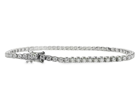 18ct White Gold Natural Diamond Tennis Bracelet 2.00ct TDW