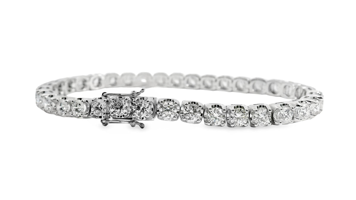18ct White Gold Lab Grown Diamond Tennis Bracelet 7.90ct TDW