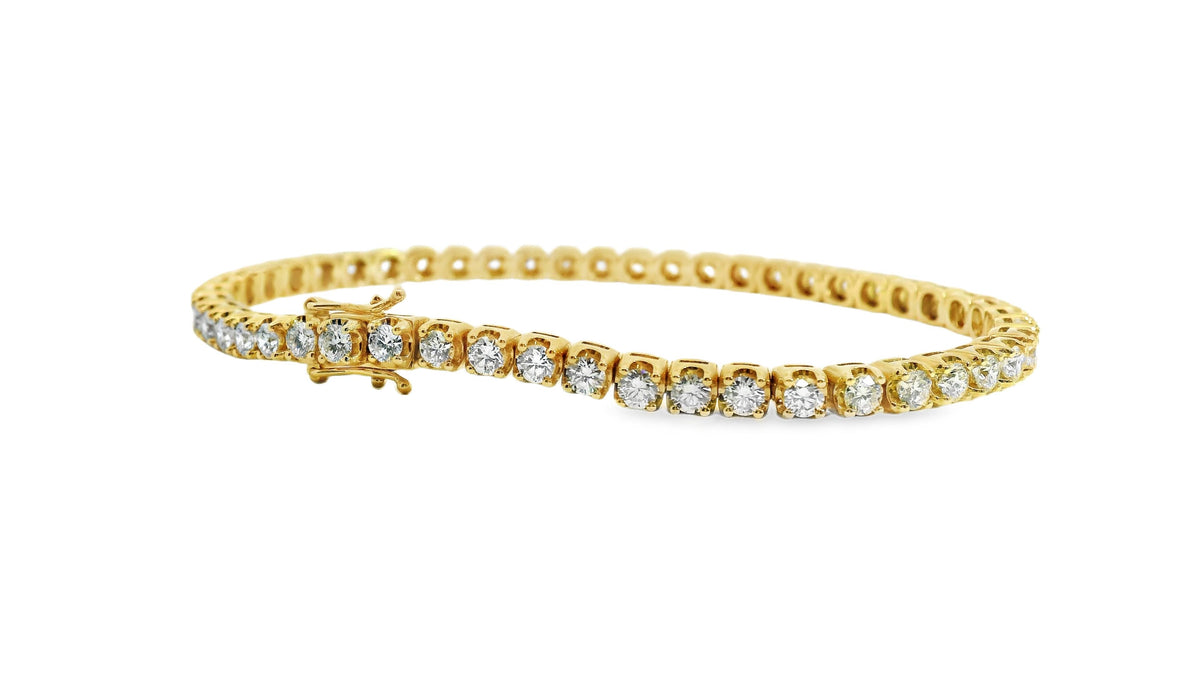 18ct Yellow Gold Lab Grown Diamond Tennis Bracelet 4.00ct TDW