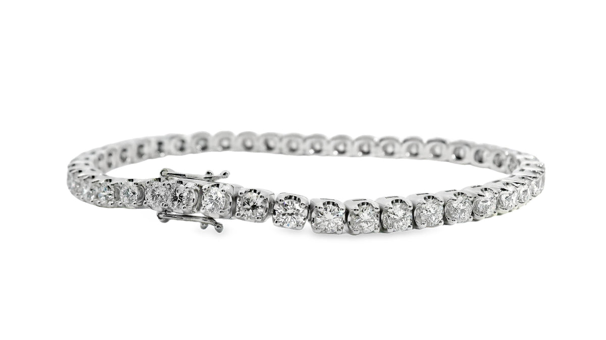 18ct White Gold Lab Grown Diamond Tennis Bracelet 5.70ct TDW