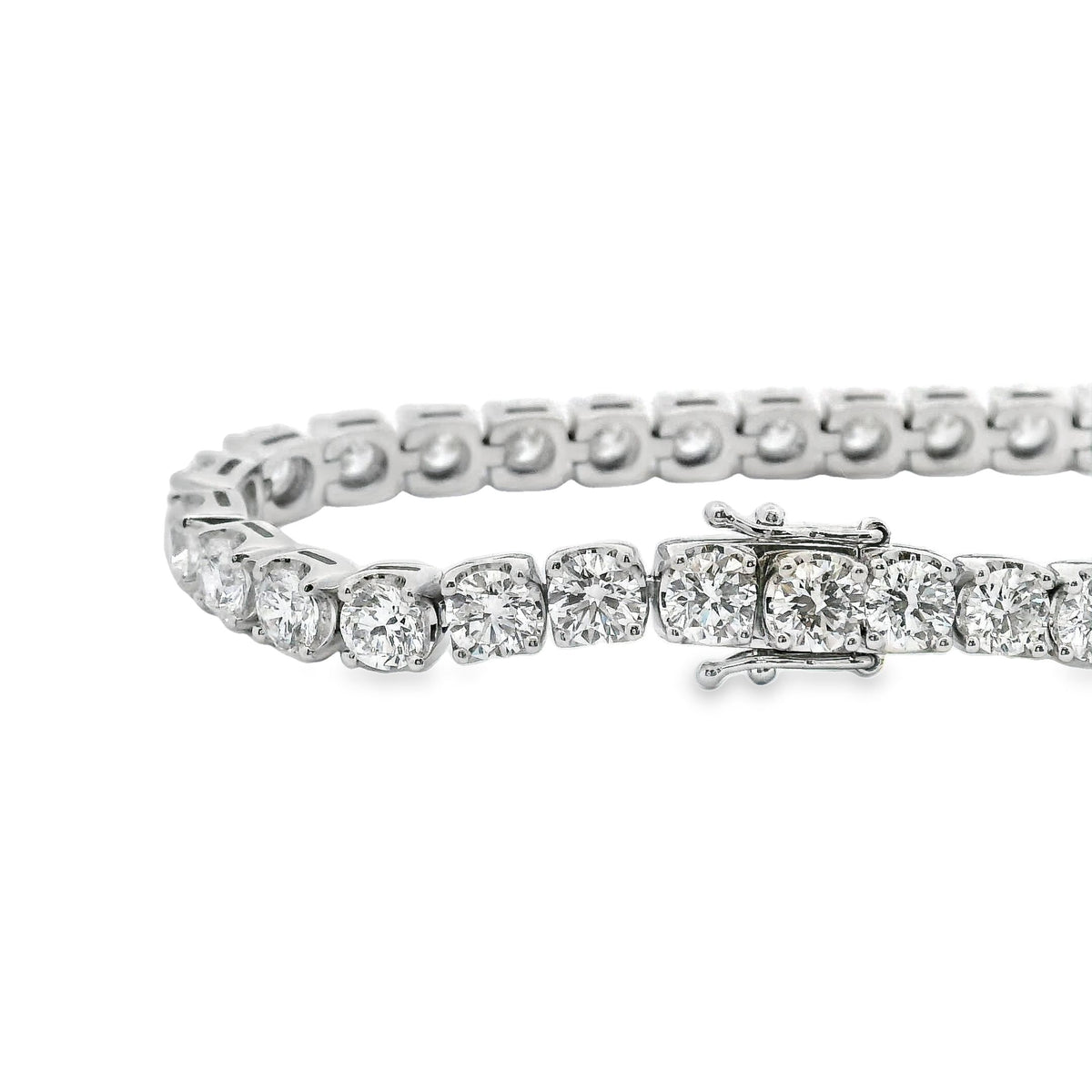 18ct White Gold Lab Grown Diamond Tennis Bracelet 10.00ct TDW