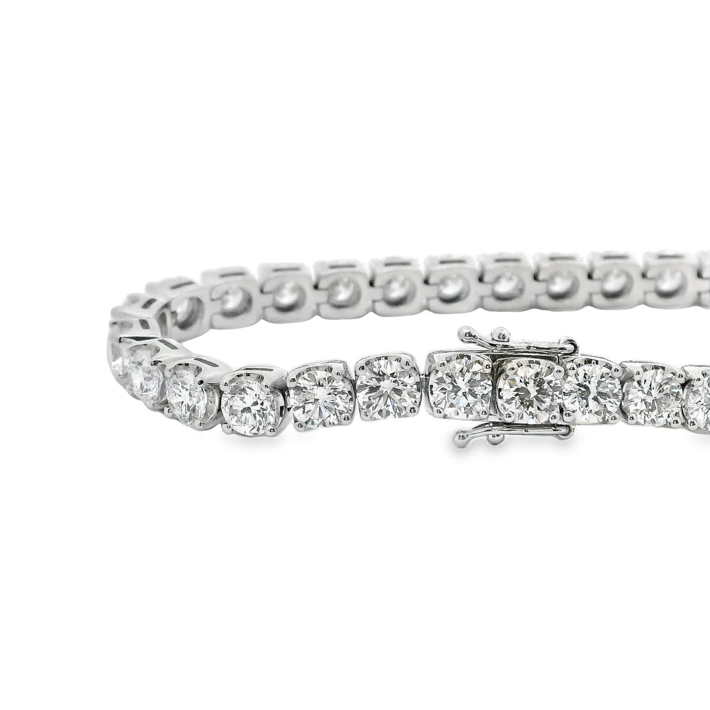 18ct White Gold Lab Grown Diamond Tennis Bracelet 10.00ct TDW