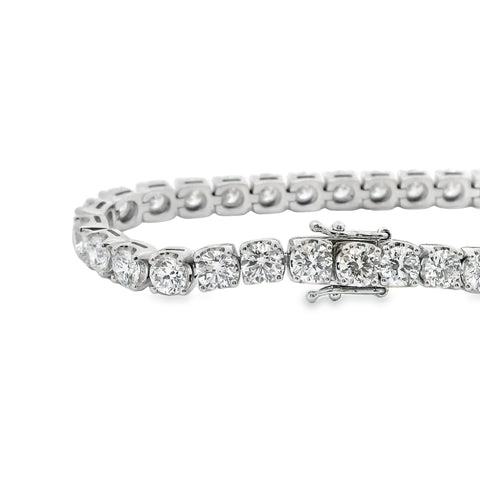 18ct White Gold Lab Grown Diamond Tennis Bracelet 10.00ct TDW