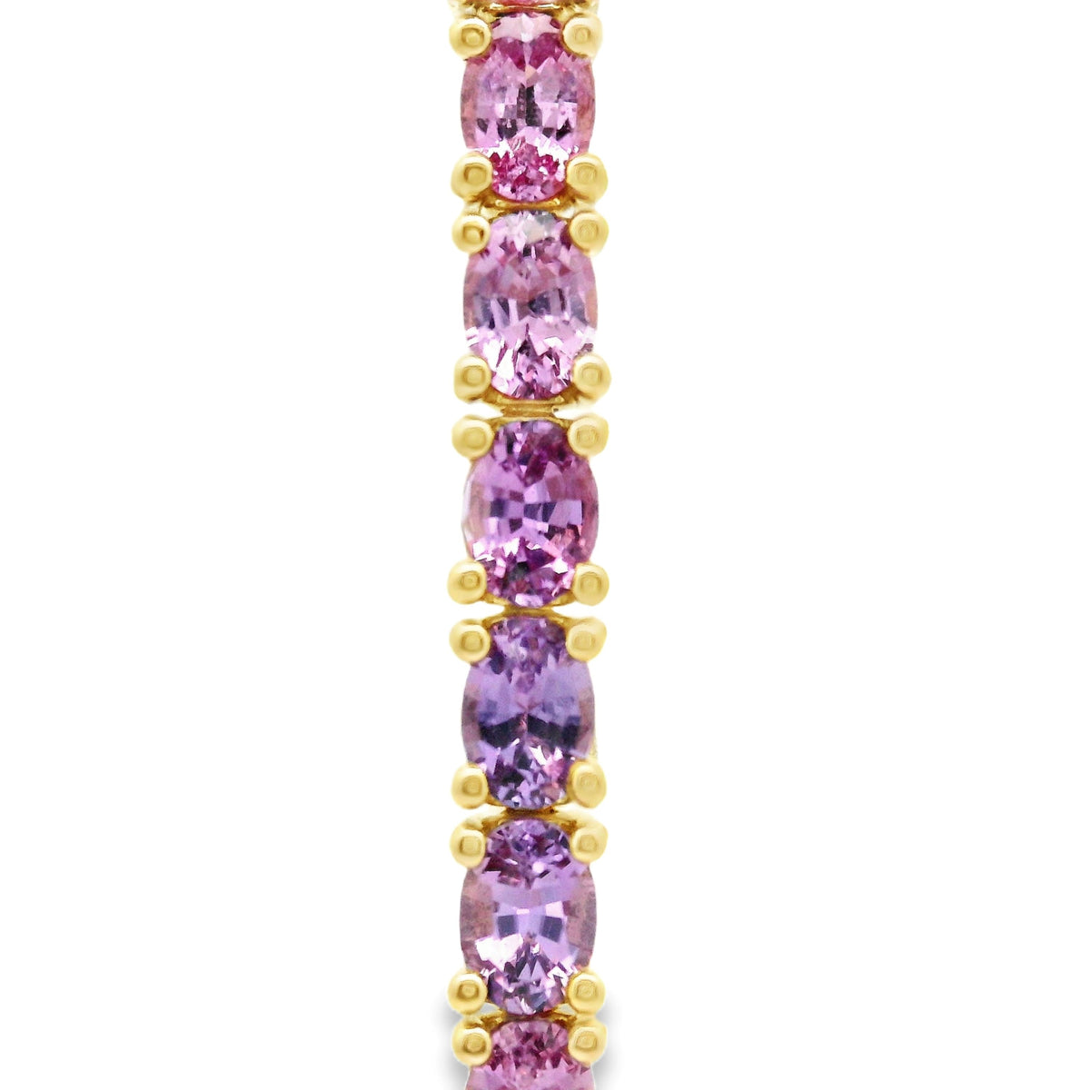 18ct Yellow Gold Multi Coloured Natural Sapphire And Lab Grown Diamond Tennis Bracelet