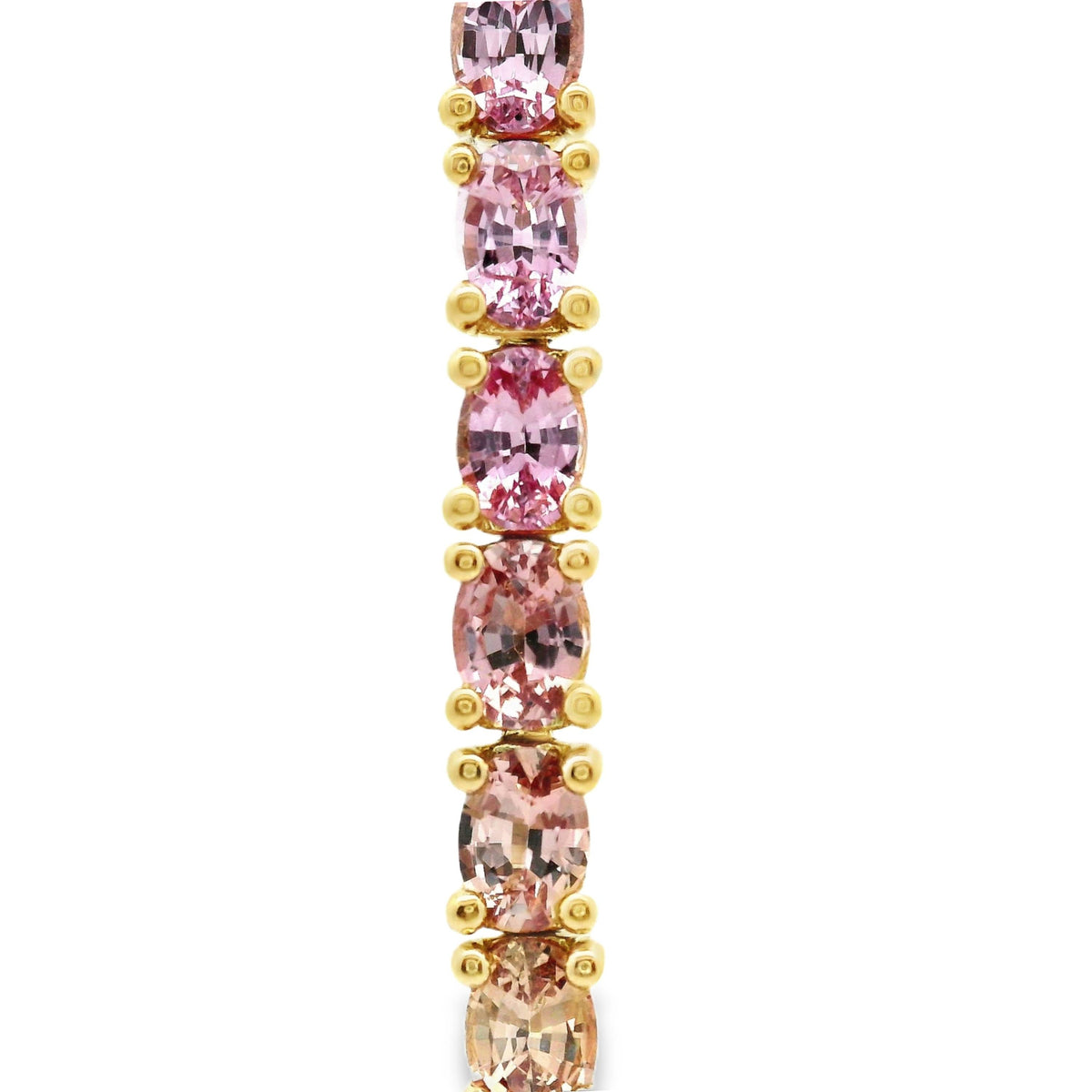 18ct Yellow Gold Multi Coloured Natural Sapphire And Lab Grown Diamond Tennis Bracelet