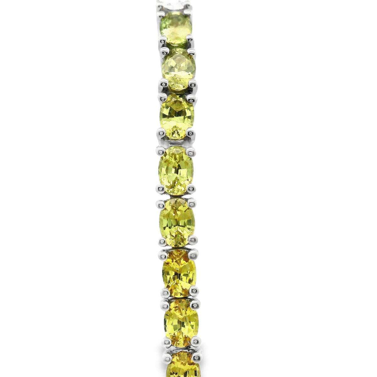 18ct White Gold Multi Coloured Natural Sapphire And Lab Grown Diamond Tennis Bracelet