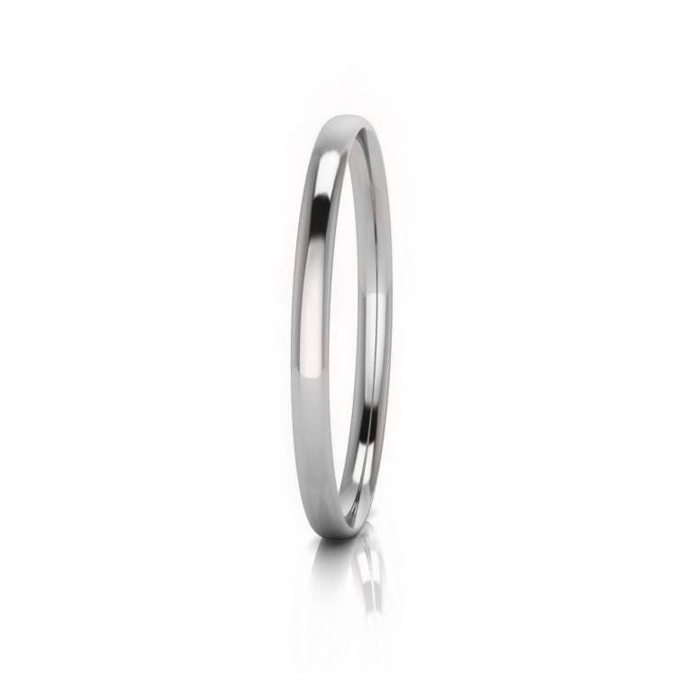 9ct White Gold Solid Half Round Bangle 5mm