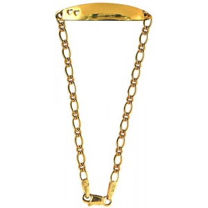 9ct Yellow Gold Baby ID Bracelet + Blue bird Padlock