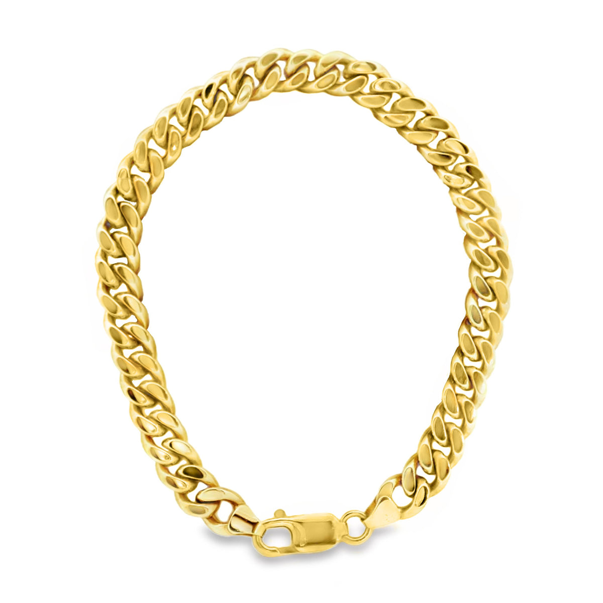 9ct Yellow Gold Cuban Link Bracelet 21cm