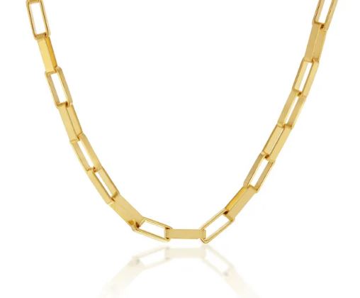 9ct Yellow Gold Long Box Paperclip Bracelet