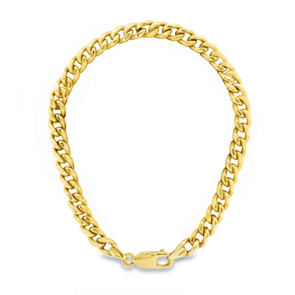 9ct Yellow Gold Silver Filled Flat Curb Bracelet 21cm