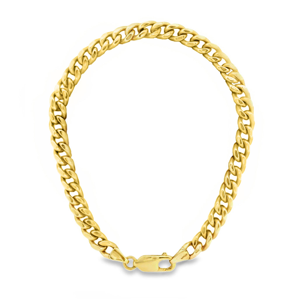 9ct Yellow Gold Silver Filled Flat Curb Bracelet 21cm