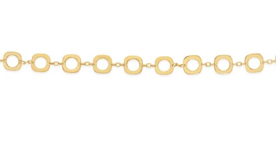 9ct Yellow Gold Open Square Link Bracelet