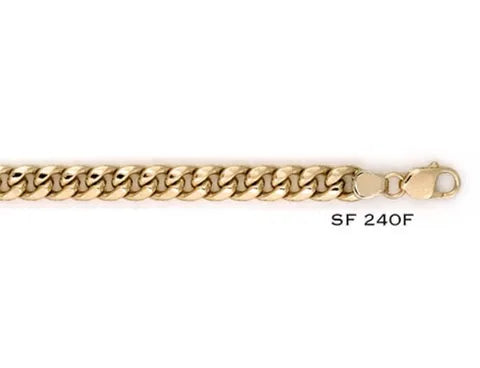 9ct Yellow Gold Silver Filled Flat Curb Link Bracelet