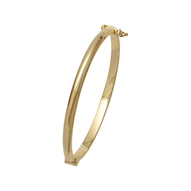 9ct Yellow Gold Plain Hinged Bangle 6mm