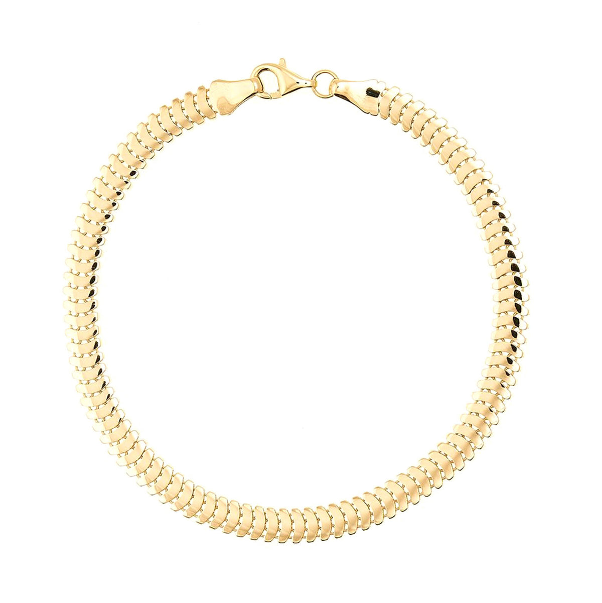 9ct Yellow Gold Serpentine Bracelet 19cm