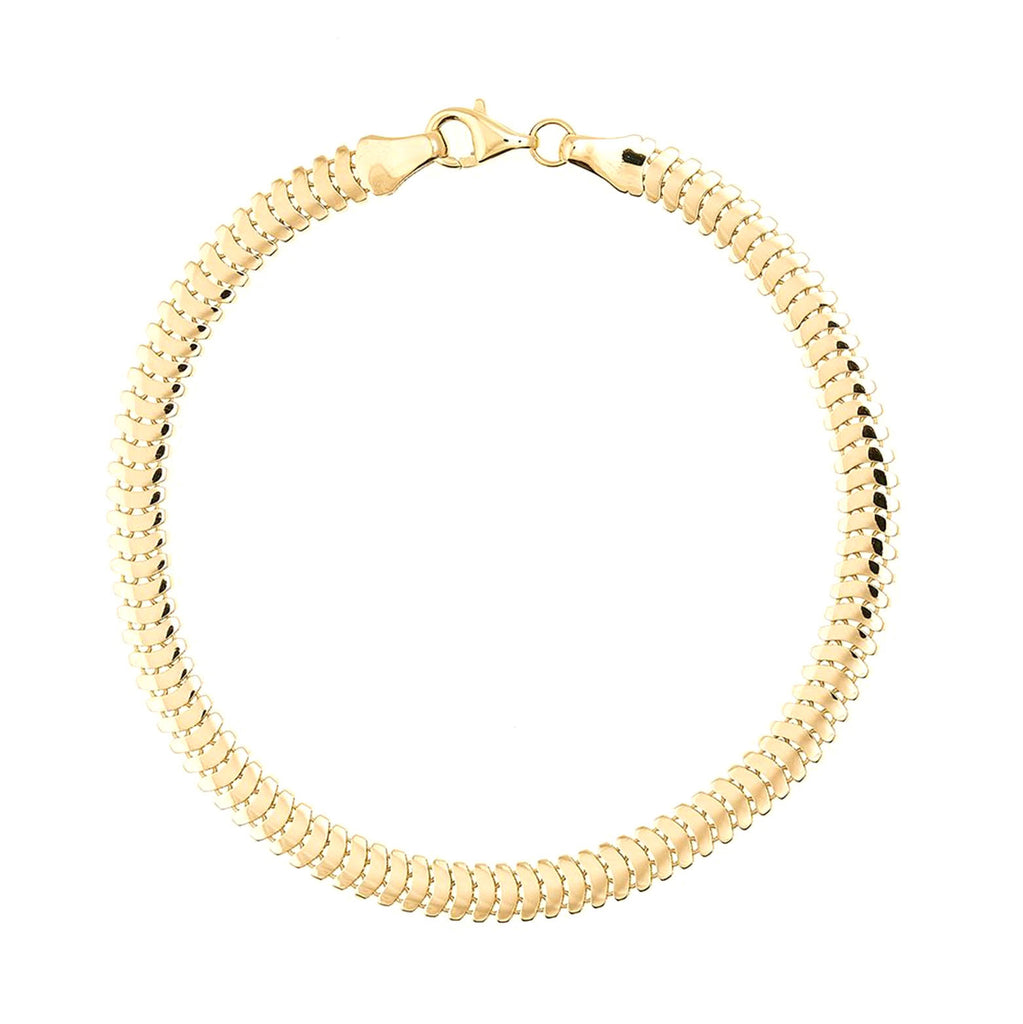 9ct Yellow Gold Serpentine Bracelet 19cm