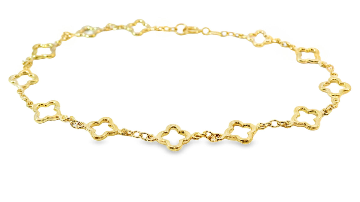 9ct Yellow Gold Open Clover Bracelet