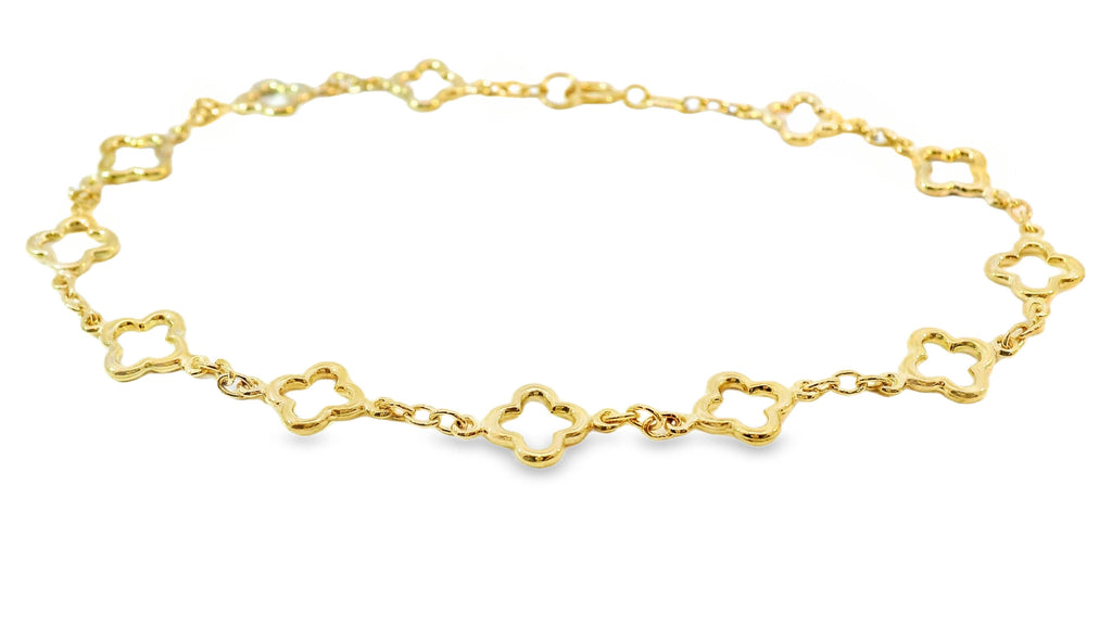 9ct Yellow Gold Open Clover Bracelet
