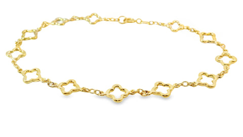 9ct Yellow Gold Open Clover Bracelet