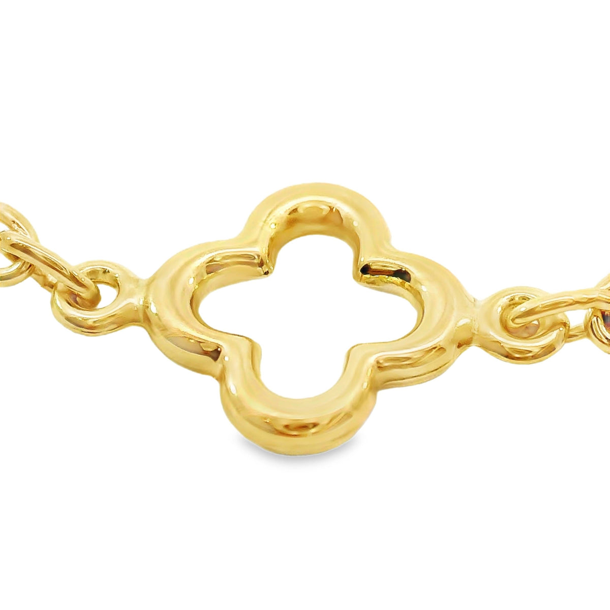 9ct Yellow Gold Open Clover Bracelet