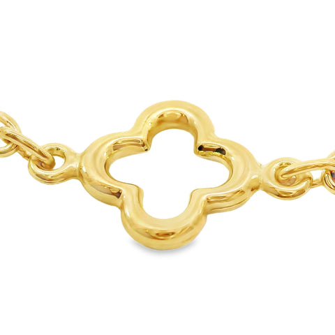 9ct Yellow Gold Open Clover Bracelet