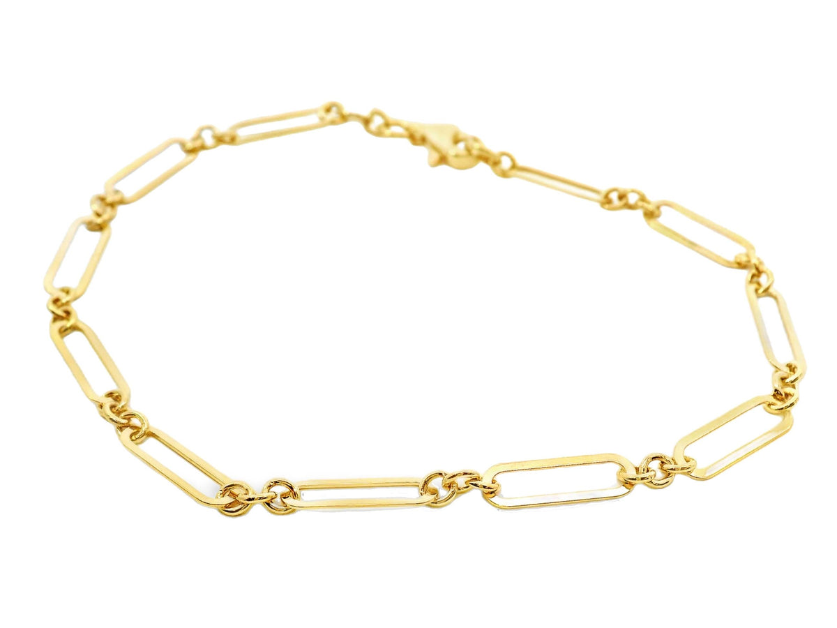9ct Yellow Gold Paper Clip Link Bracelet