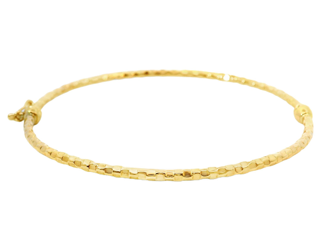 9ct Yellow Gold Patterned Hinged Hollow Bangle