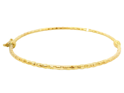 9ct Yellow Gold Patterned Hinged Hollow Bangle