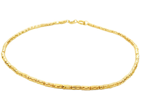 9ct Yellow Gold Engraved Beaded Bracelet