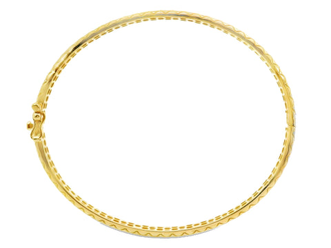 9ct Yellow Gold Patterned Hinged Bangle