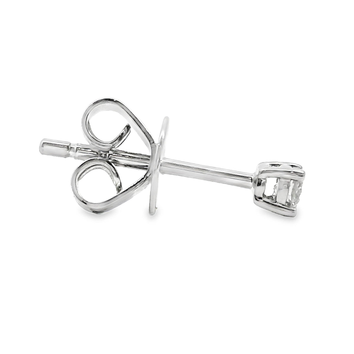 9ct White Gold Brilliant Cut 4 Claw Diamond Stud Earrings