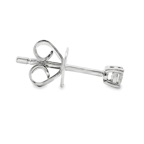 9ct White Gold Brilliant Cut 4 Claw Diamond Stud Earrings