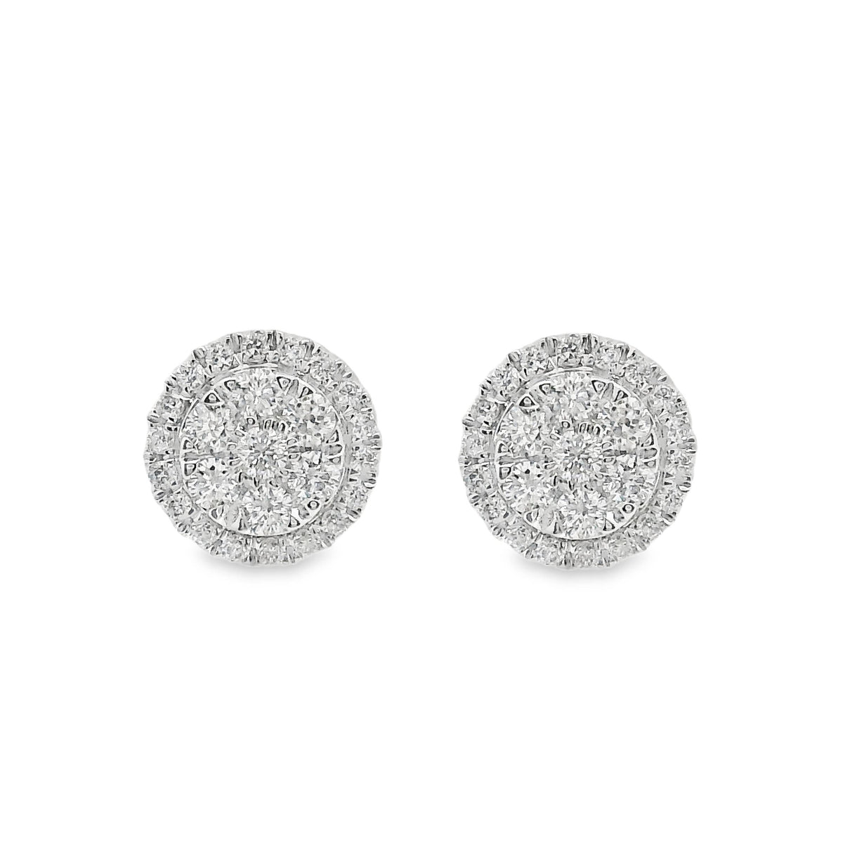 9ct Yellow Gold Cluster Set Diamond Stud Earrings