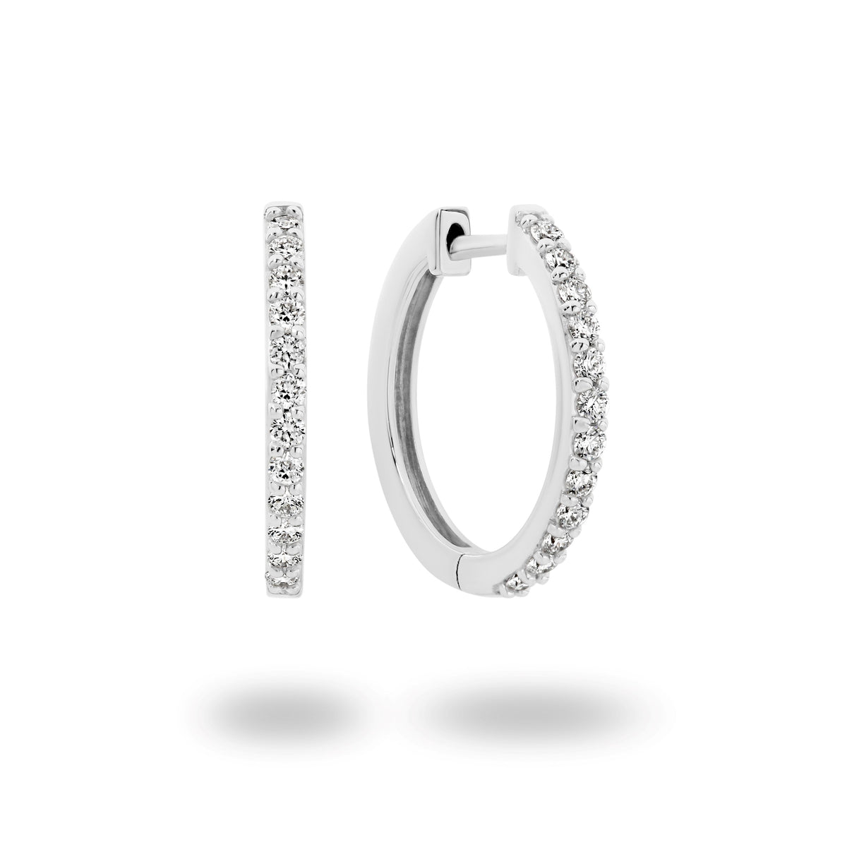 Diamonds set huggie earrings