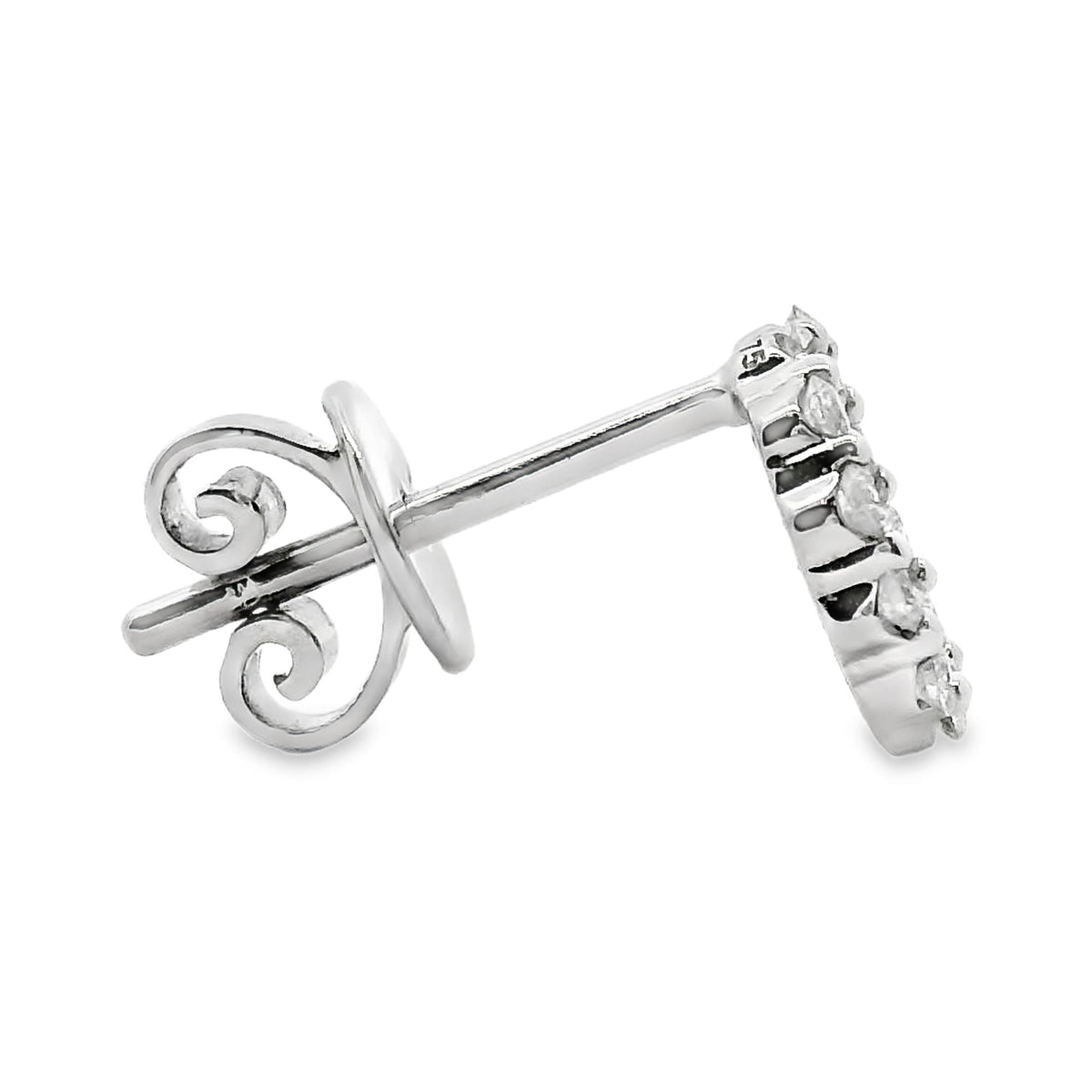 9ct White Gold Open Circle Claw Set Diamond Stud Earrings