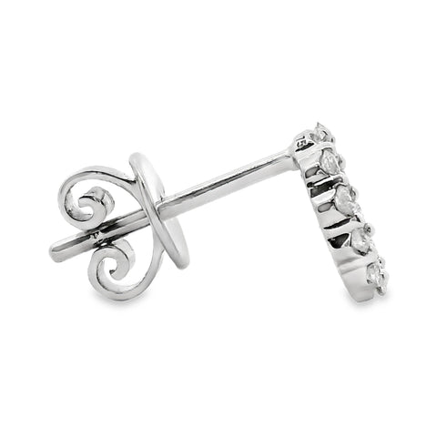 9ct White Gold Open Circle Claw Set Diamond Stud Earrings