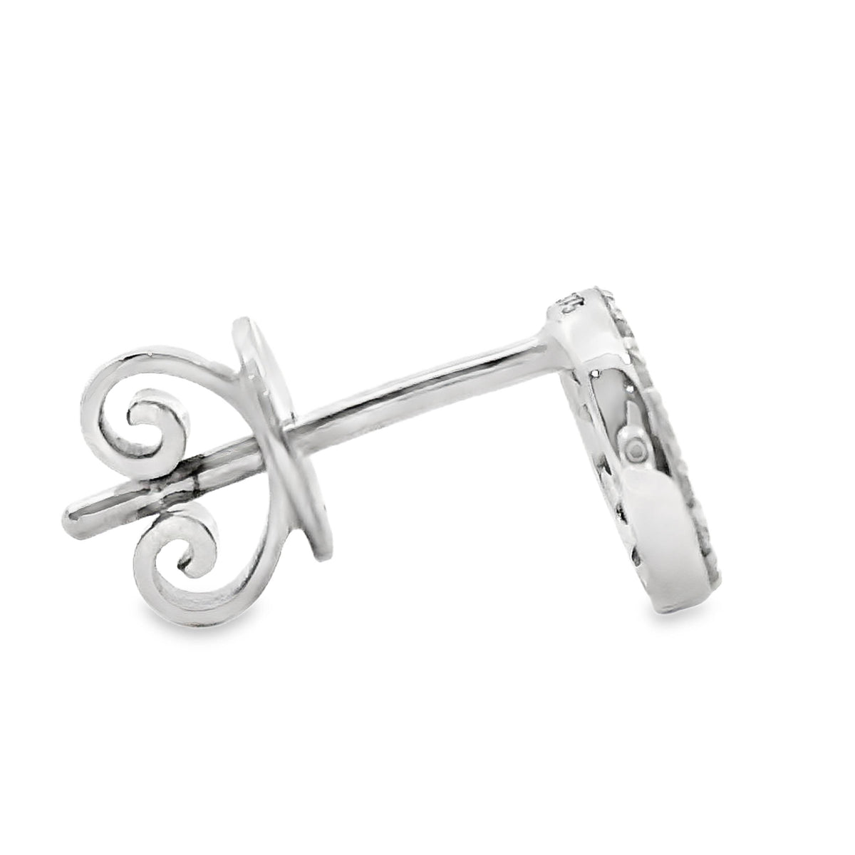 9ct White Gold Open Circle Diamond Stud Earrings