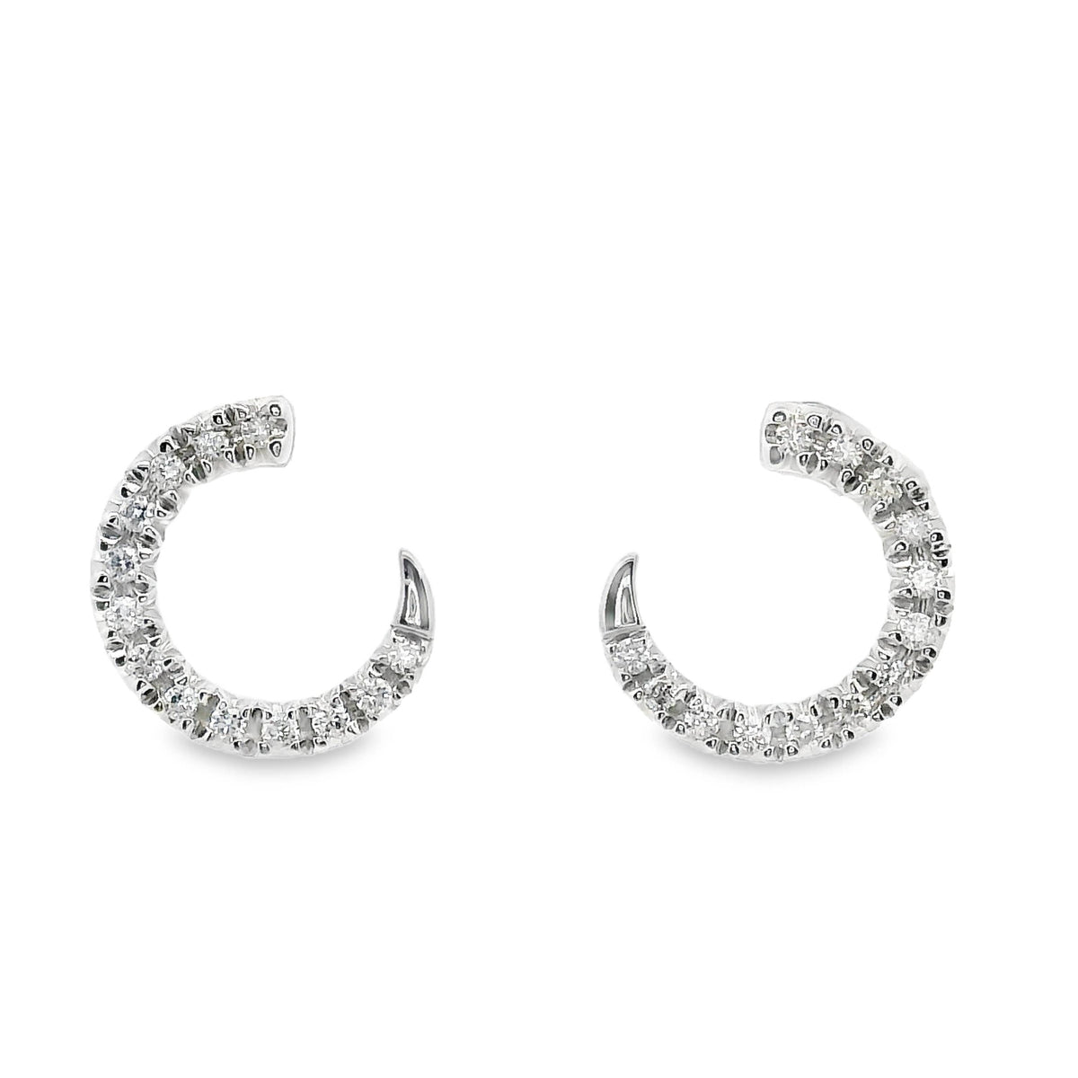 18ct White Gold Aries Diamond Set Earring Studs